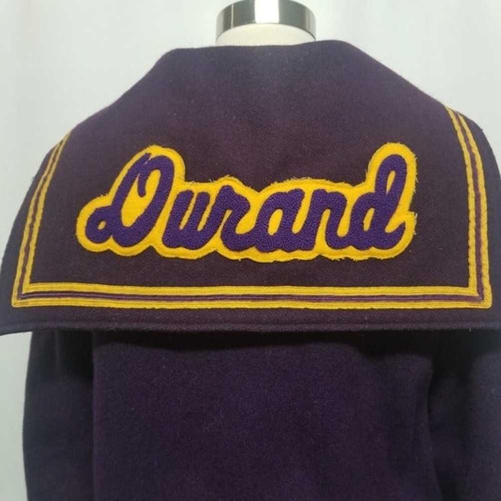 Vintage 80s Letterman Varsity Jacket Purple Yello… - image 6