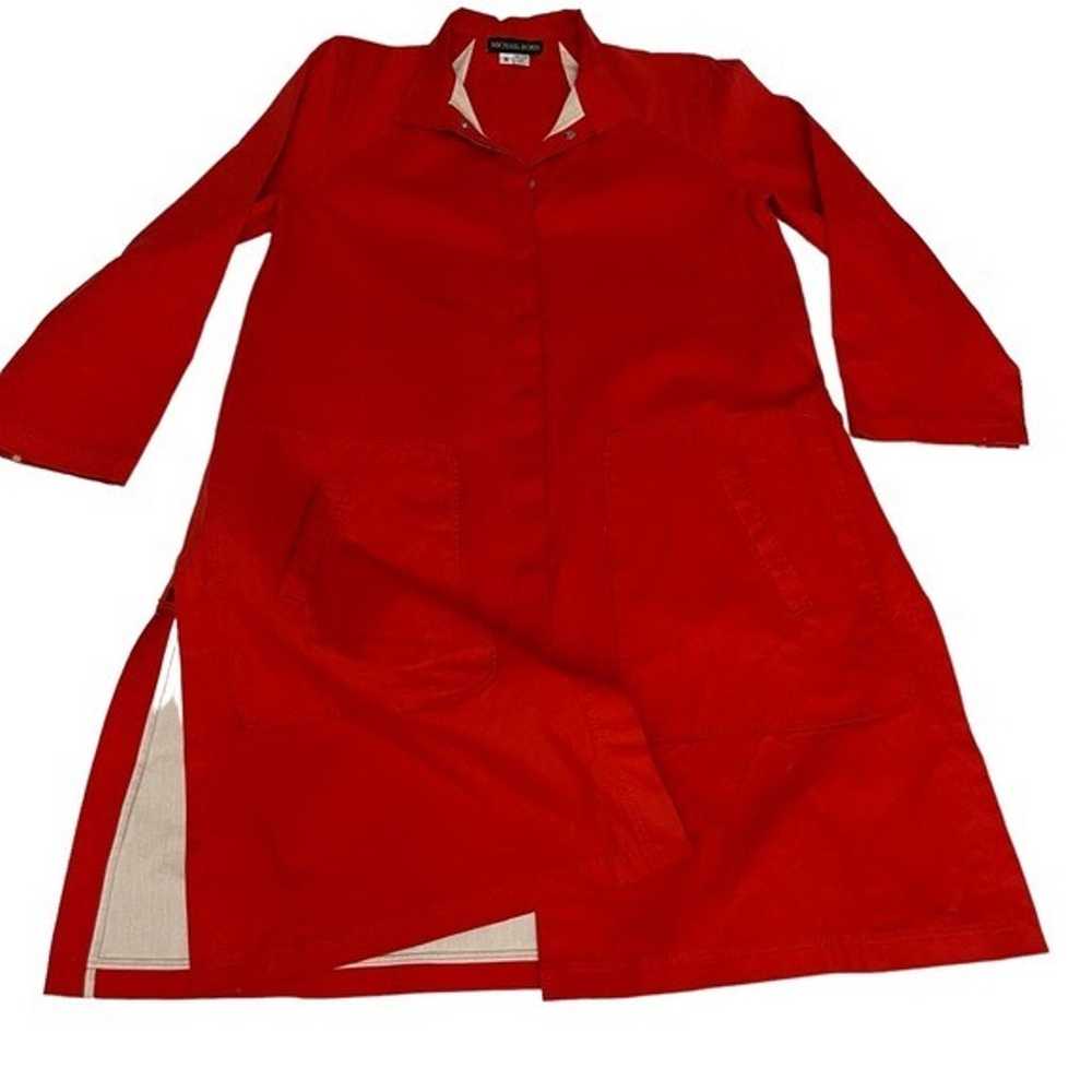 Vintage Michael Boris Red Long Sleeve Trench Coat… - image 5