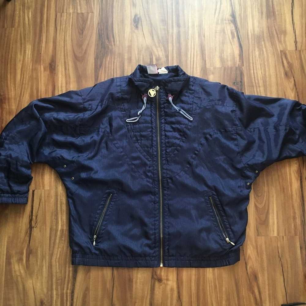 TAIL Vintage navy blue windbreaker track jacket 8… - image 3