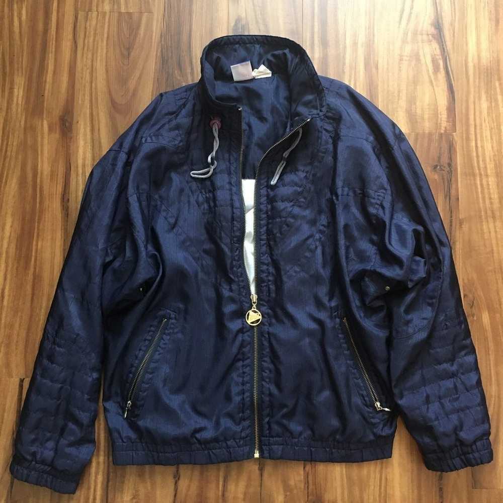 TAIL Vintage navy blue windbreaker track jacket 8… - image 4