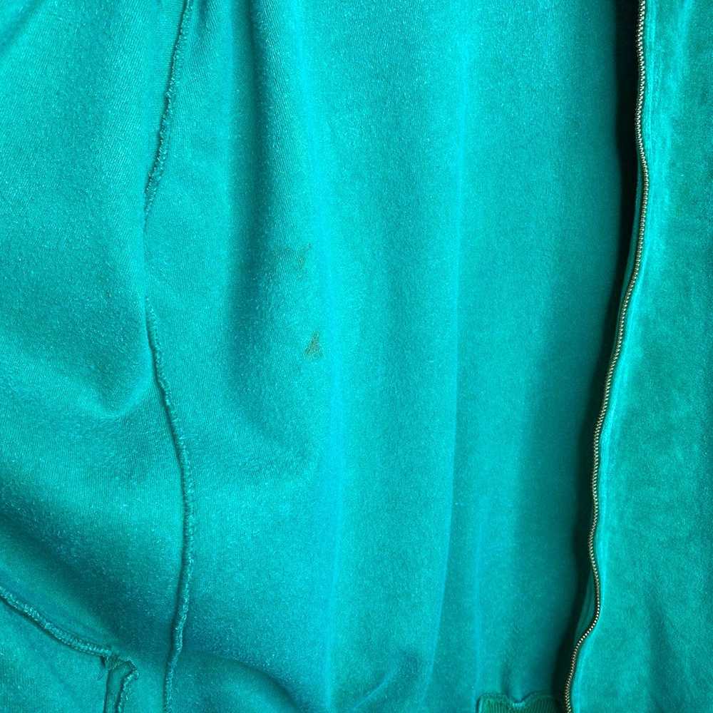 Vintage 90s Womens Green Velour Zip Up Jacket Wit… - image 10