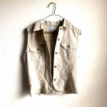 Vintage Paris Blues Top Linen Cargo Size - image 1