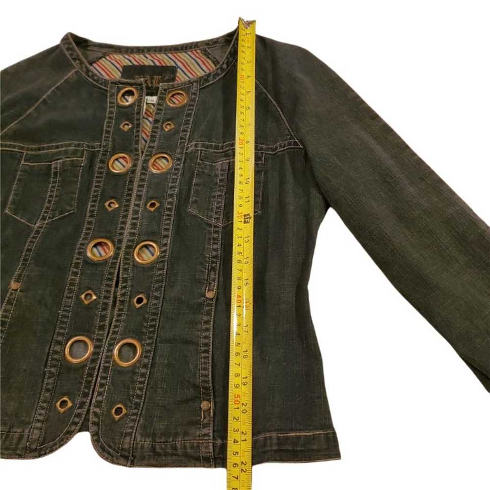 Denim jean studded grommet blazer jacket by Live … - image 5