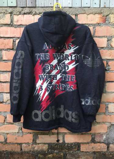 Vintage Adidas Crop Hoodie Sweatshirt Size Large L RARE New York Three Stipes hotsell Yeezy Run DMC 90s Warm Cozy Comfy 1990s Classic Logo Original