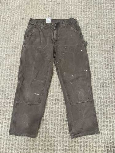Vtg Carhartt Pants Double Front Green Work Jeans 35 x 27 Logger