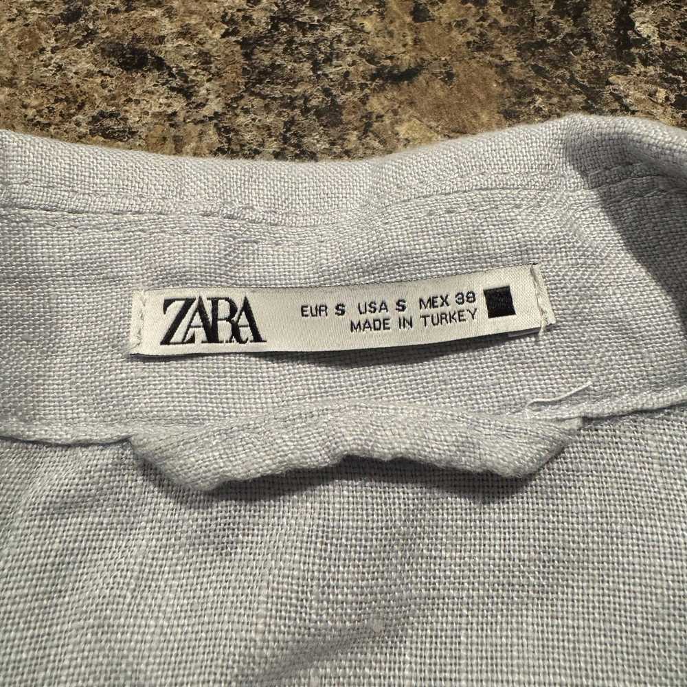 Zara Zara Jacket Linen Utility Button Oversize Bl… - image 3