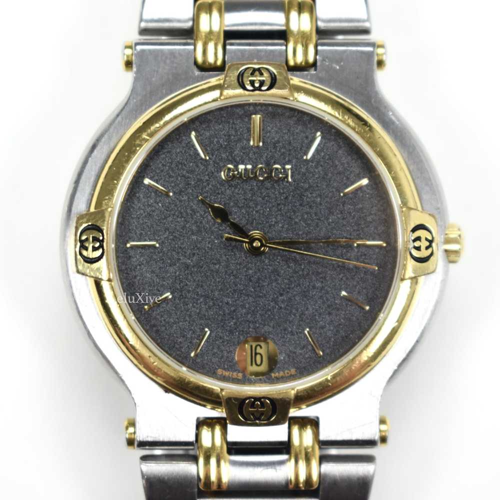 Gucci Gucci 9000M Gold Steel Graphite Dial Watch … - image 10