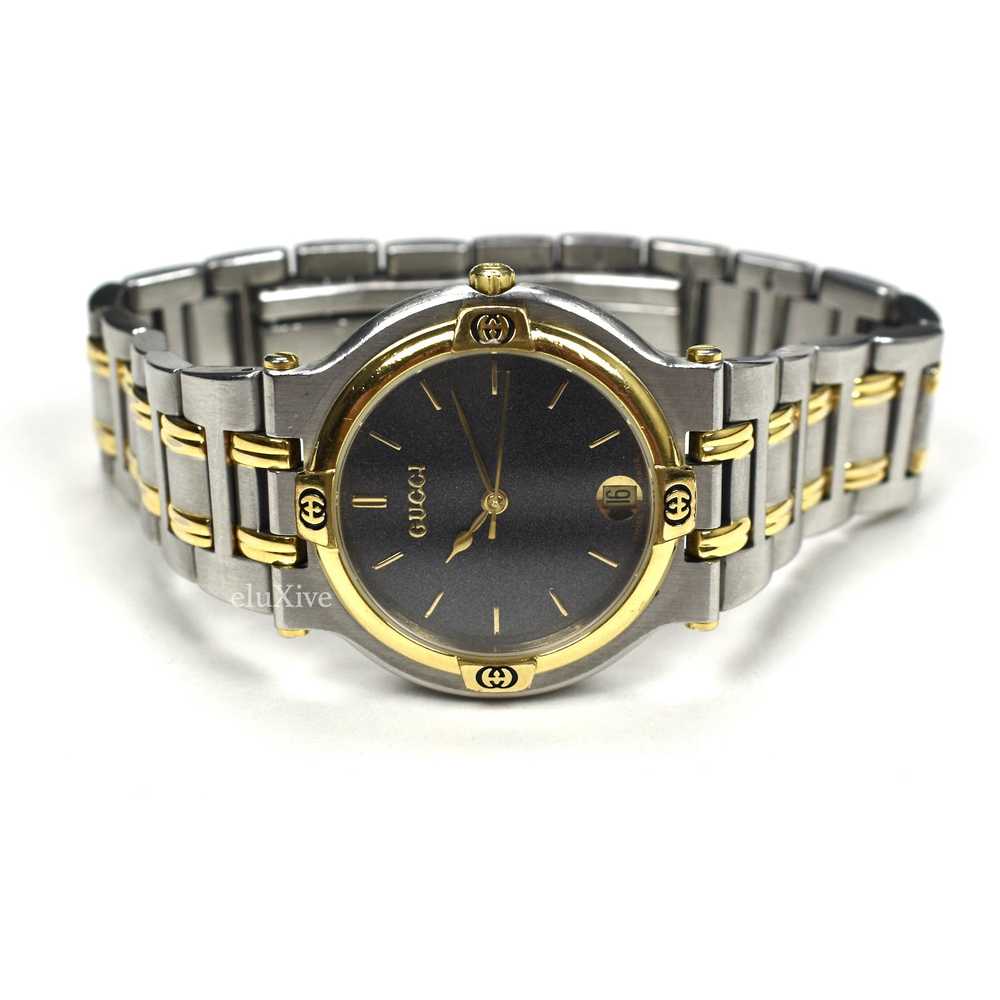 Gucci Gucci 9000M Gold Steel Graphite Dial Watch … - image 1