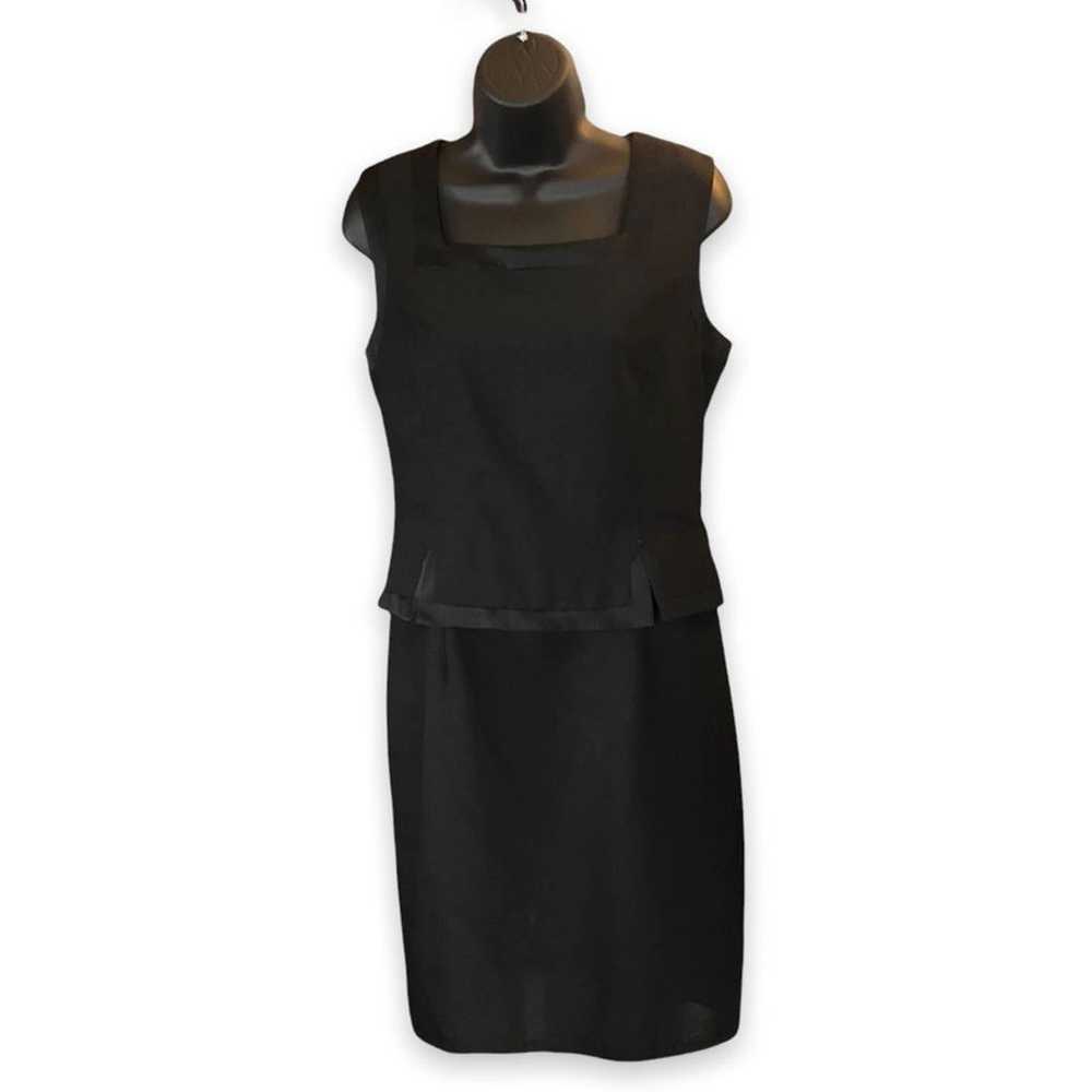 *230 Casual Corner Square Neckline Black Dress - image 1