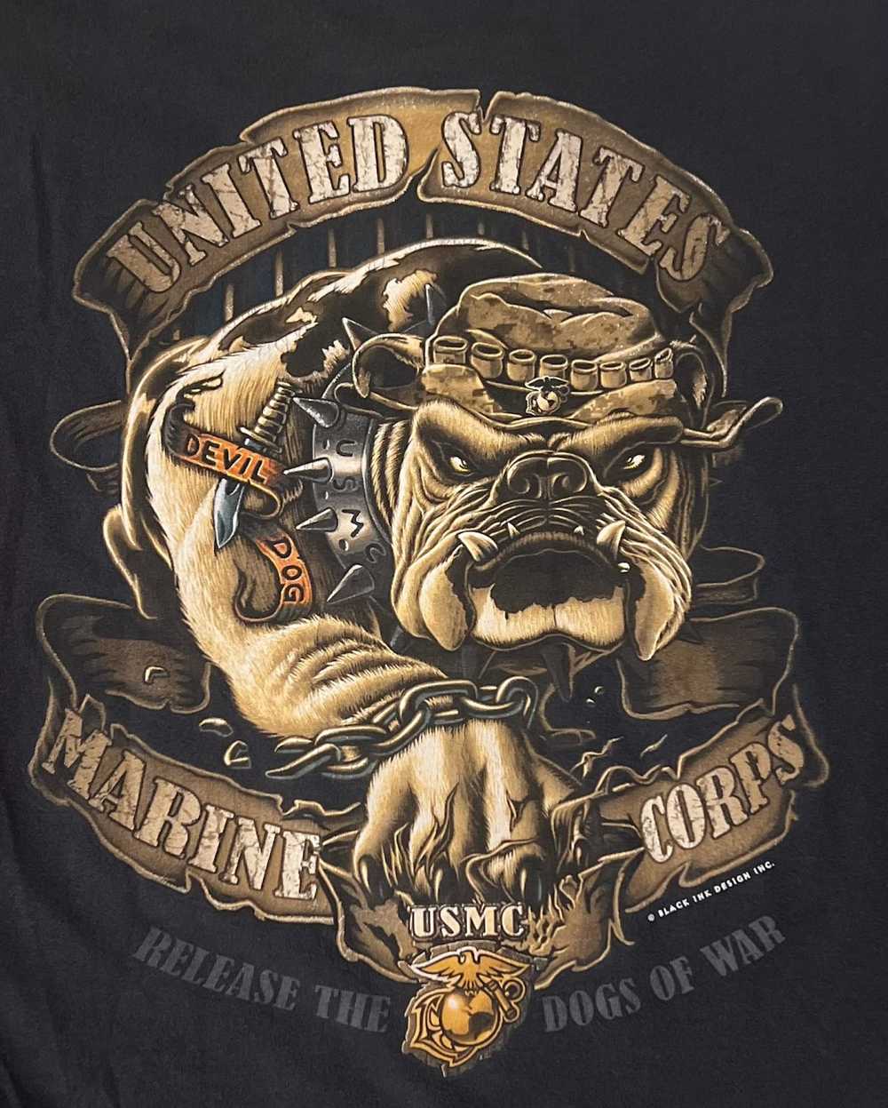 Usmc Vintage Usmc Bull Dog T-Shirt - image 3