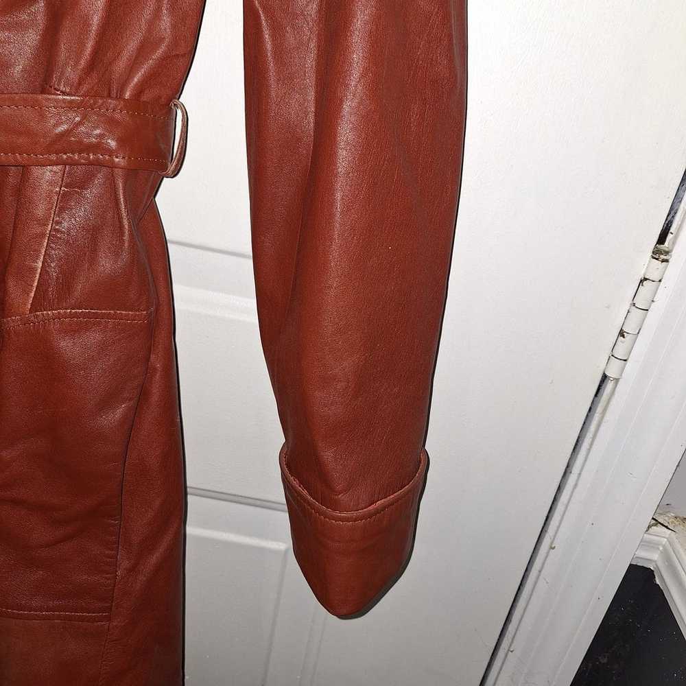 Vintage Forcast Leather Trench Coat~1970/80's~Wra… - image 2