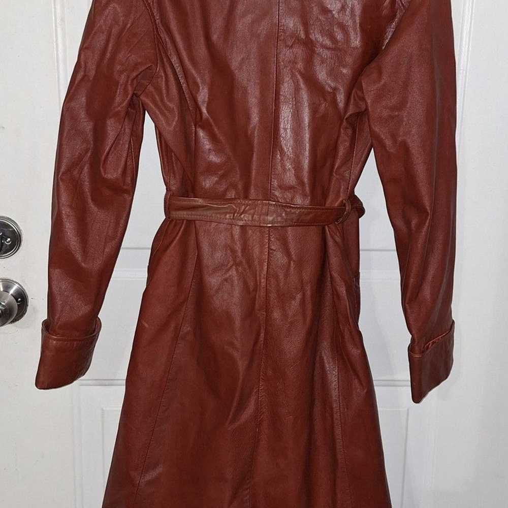 Vintage Forcast Leather Trench Coat~1970/80's~Wra… - image 8