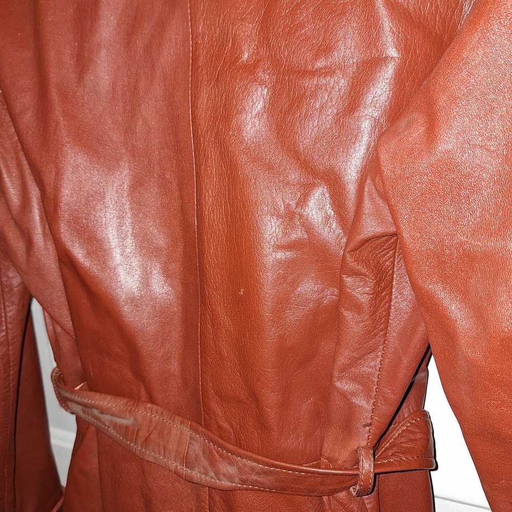 Vintage Forcast Leather Trench Coat~1970/80's~Wra… - image 9