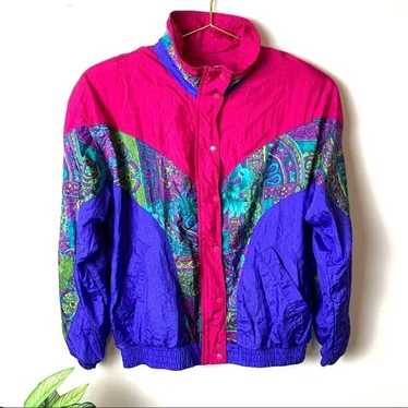 Retro 80s Sunterra Paisley Windbreaker Sz Medium … - image 1