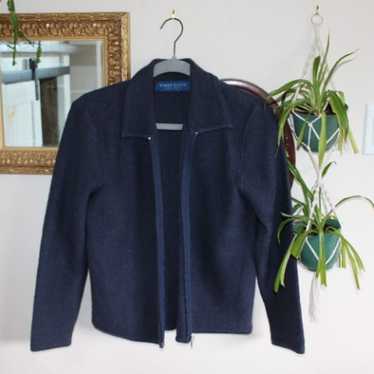 Buy Karen Scott Sport French Terry Striped Jacket Blue Large