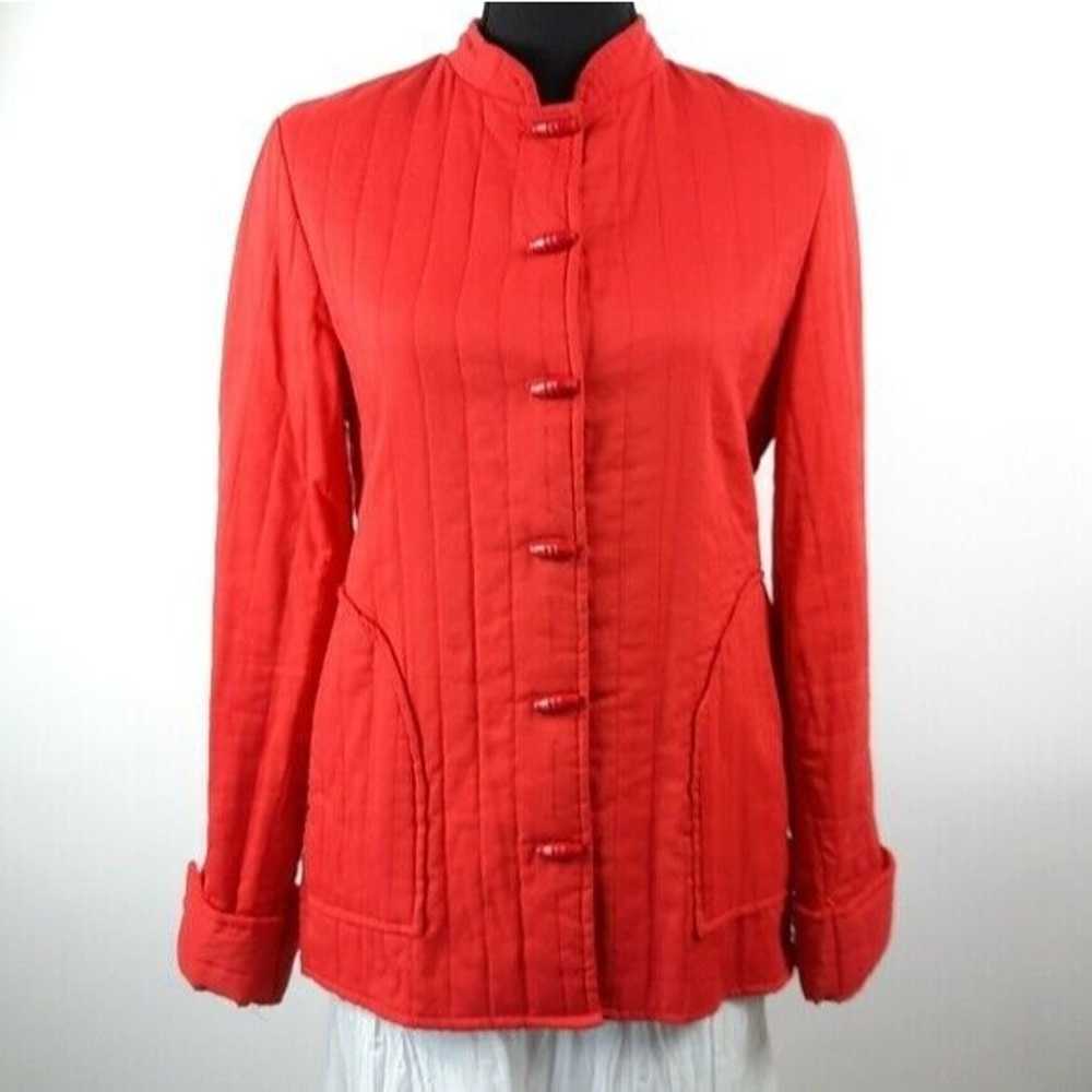 VTG 70s Montgomery Ward Red Quilted Jacket Toggle… - image 12