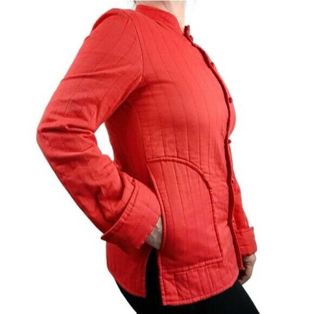 VTG 70s Montgomery Ward Red Quilted Jacket Toggle… - image 2