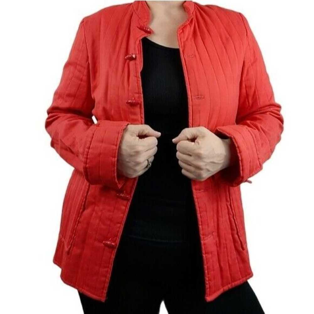 VTG 70s Montgomery Ward Red Quilted Jacket Toggle… - image 4