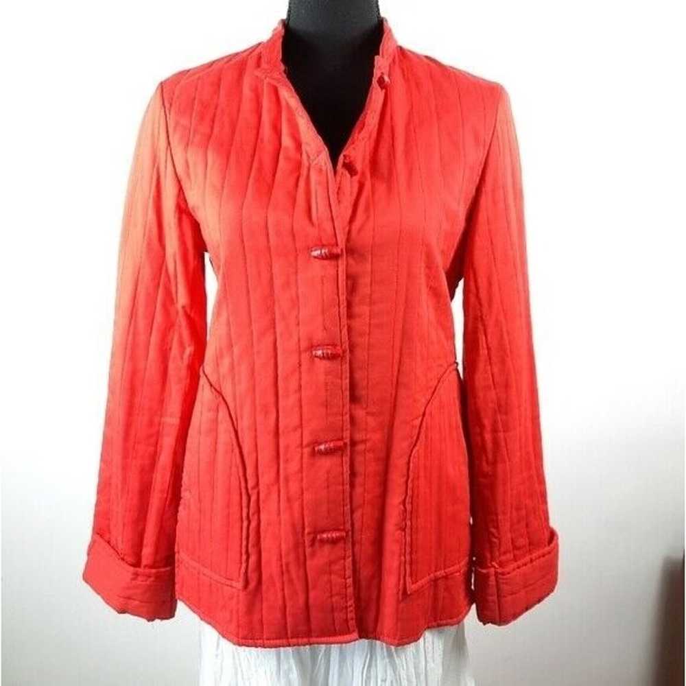 VTG 70s Montgomery Ward Red Quilted Jacket Toggle… - image 5