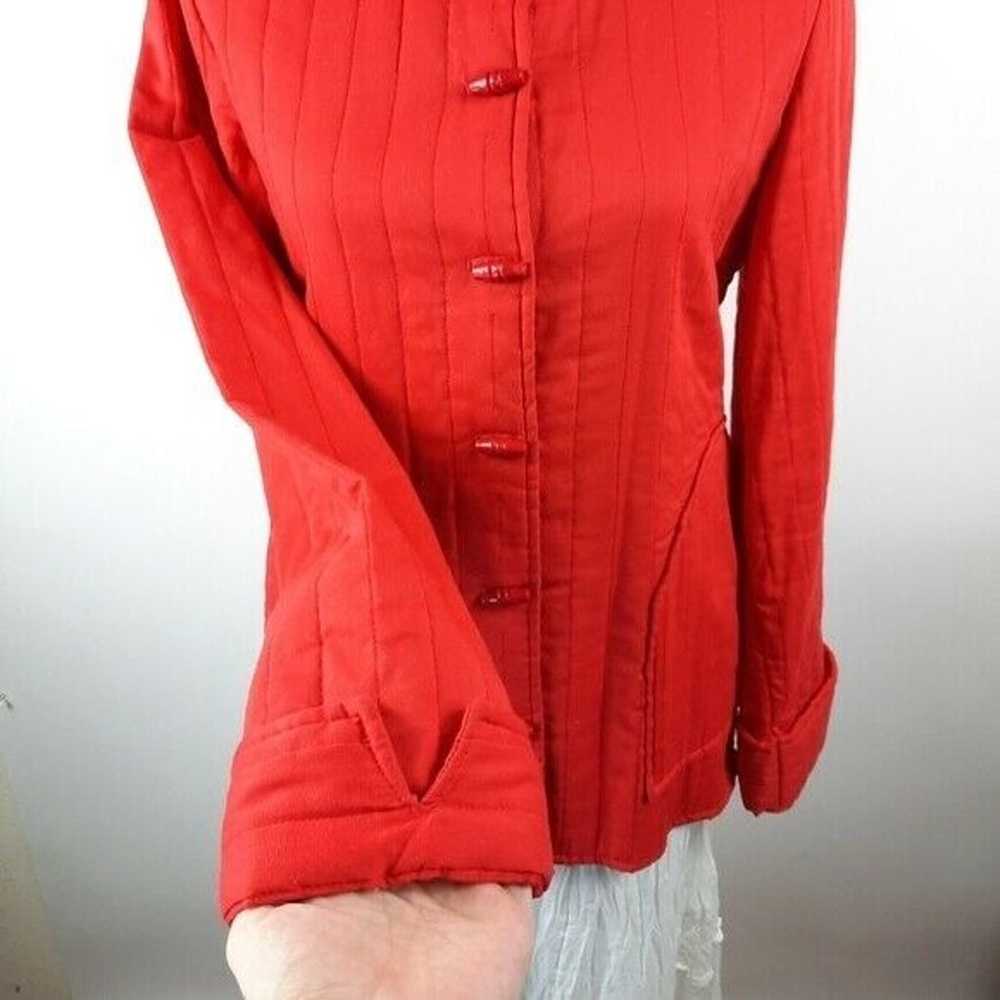 VTG 70s Montgomery Ward Red Quilted Jacket Toggle… - image 6