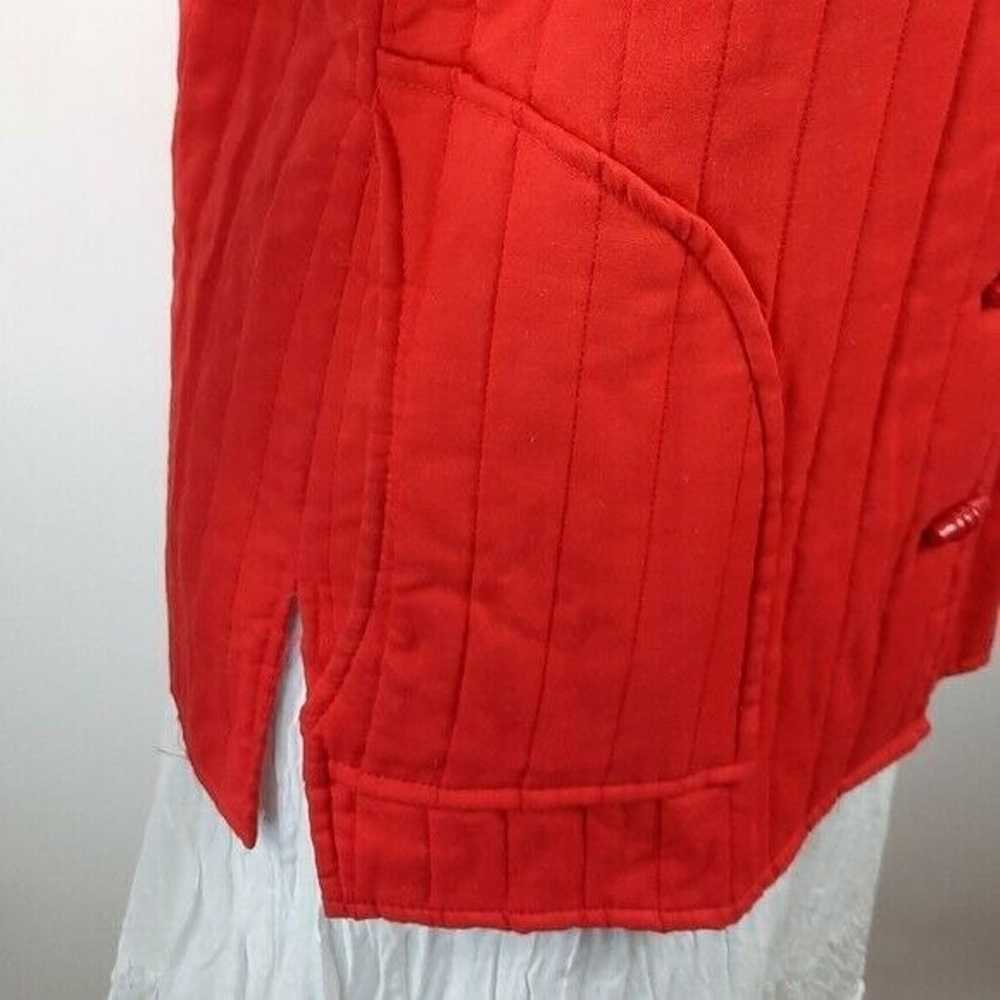 VTG 70s Montgomery Ward Red Quilted Jacket Toggle… - image 8