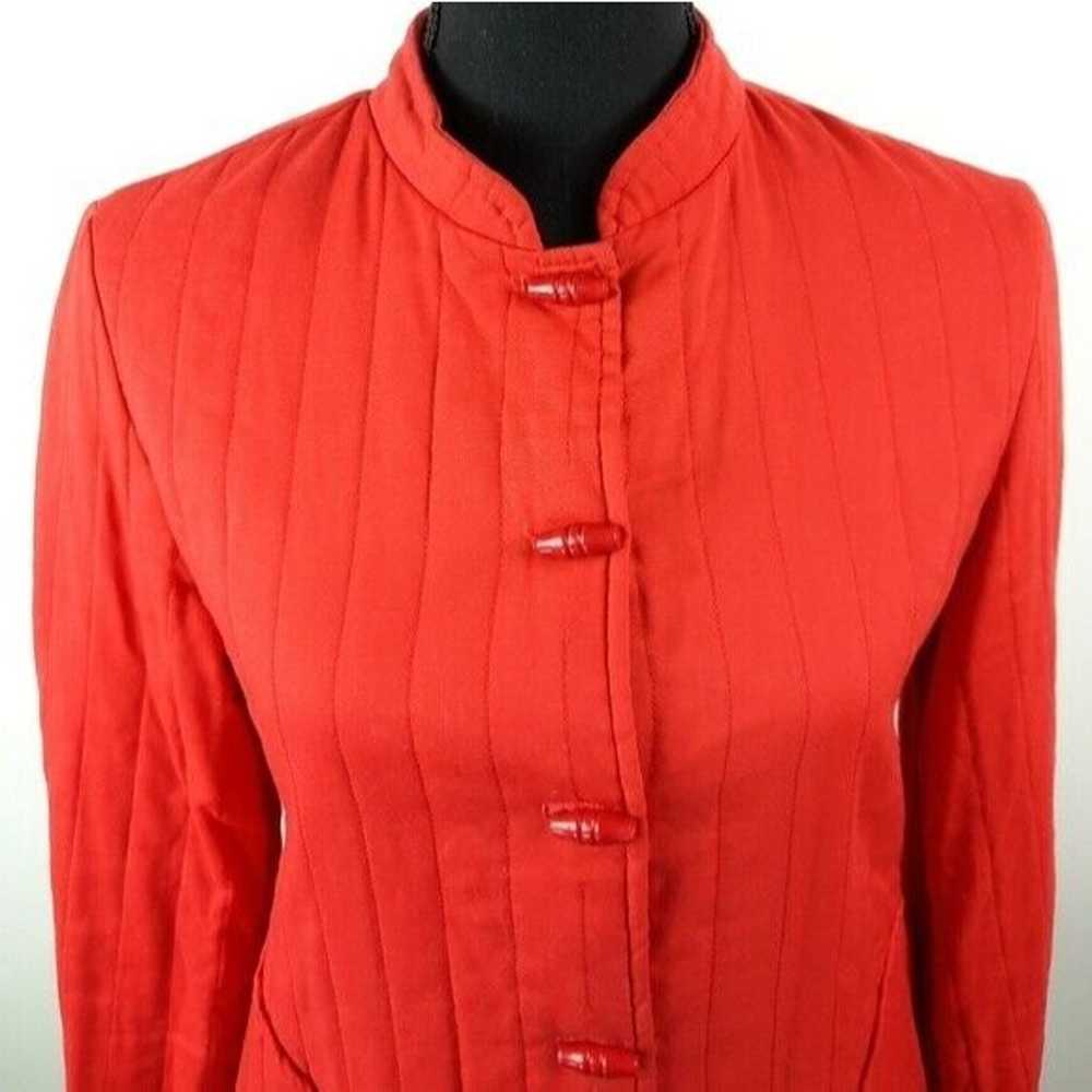 VTG 70s Montgomery Ward Red Quilted Jacket Toggle… - image 9