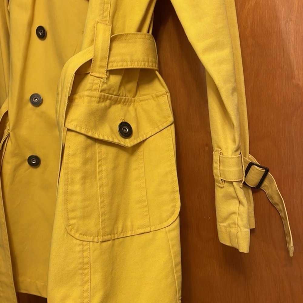 Vintage 80s Fiorucci designer canary yellow overc… - image 3