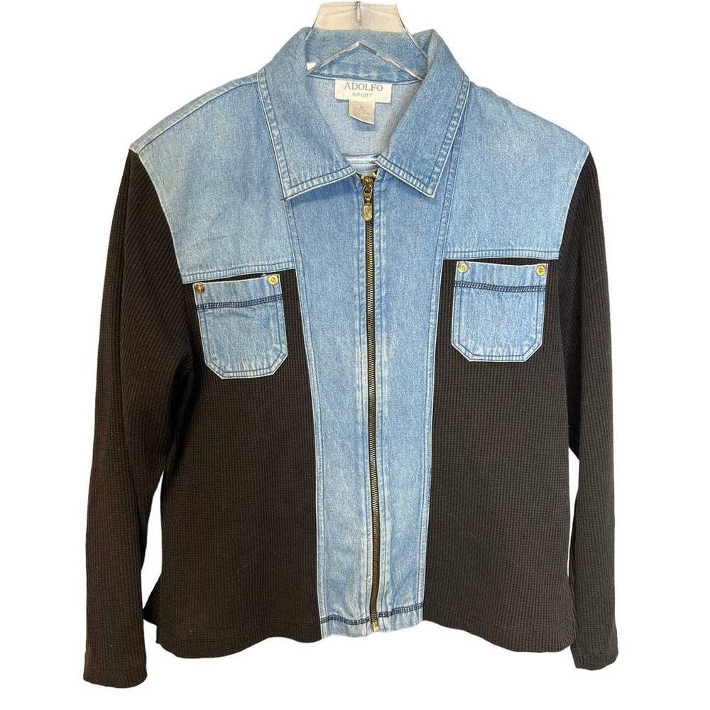 Adolfo Sport Denim Jean Shirt Vintage Jacket - image 1