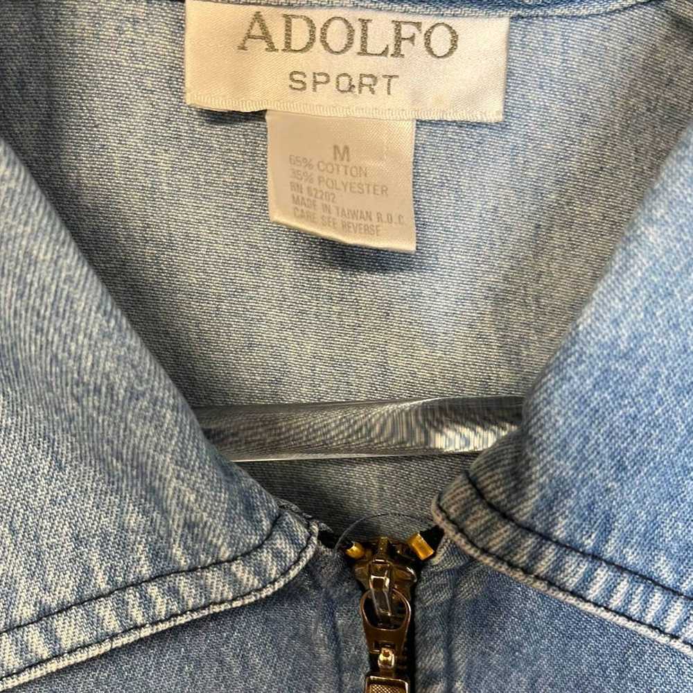 Adolfo Sport Denim Jean Shirt Vintage Jacket - image 5