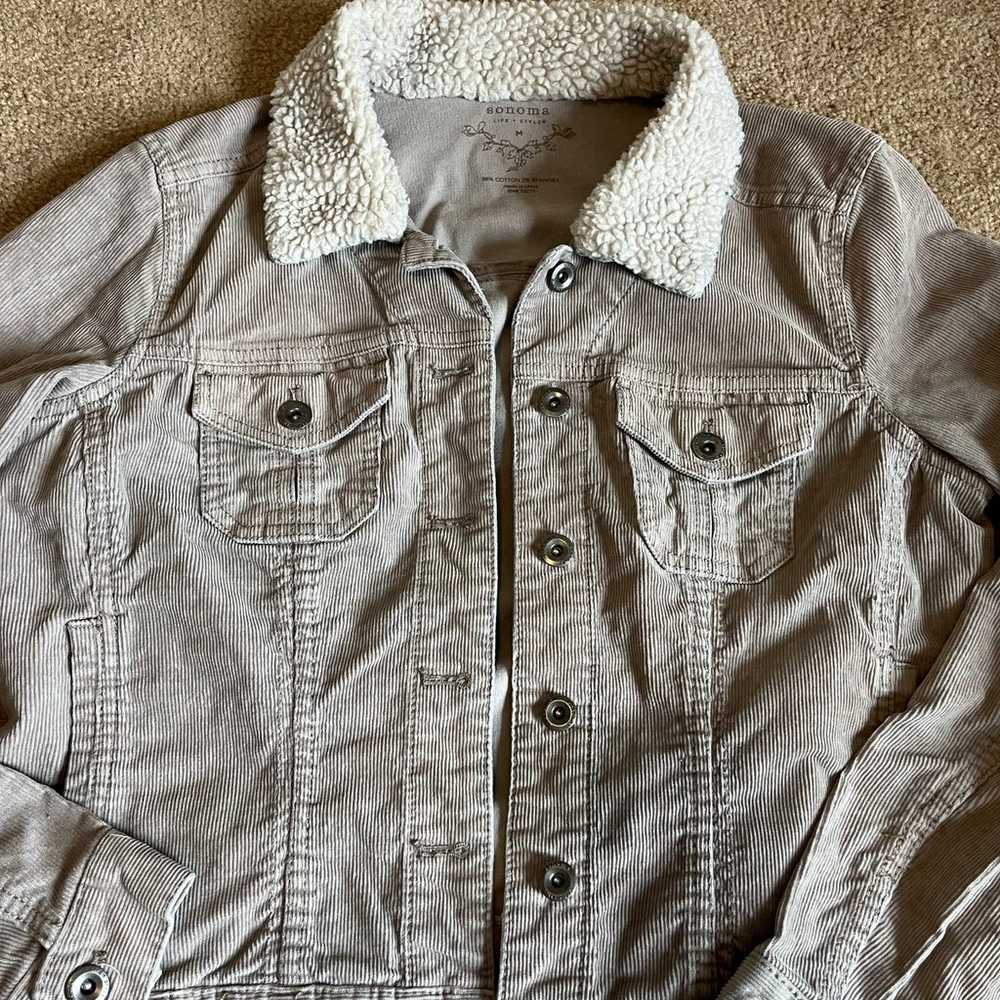 Vintage Corduroy Womens Jacket with Collar - image 2