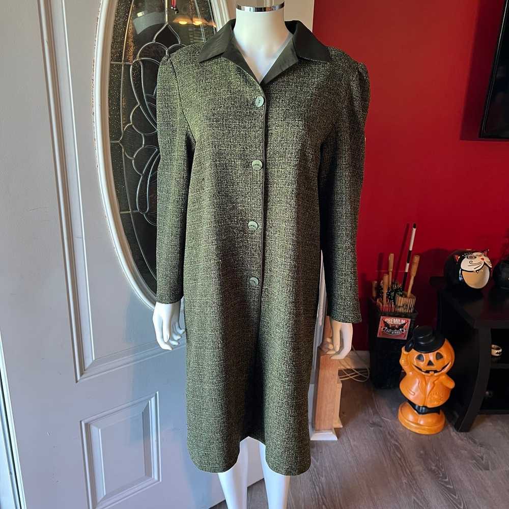 Vintage 60’s green tweed style house coat - image 2