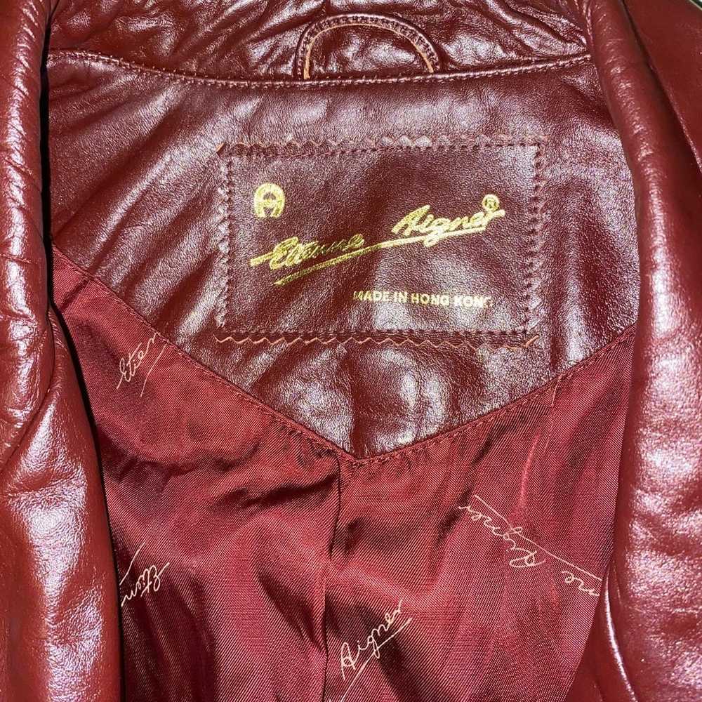 Vintage real leather Etienne Aigner coat - image 2