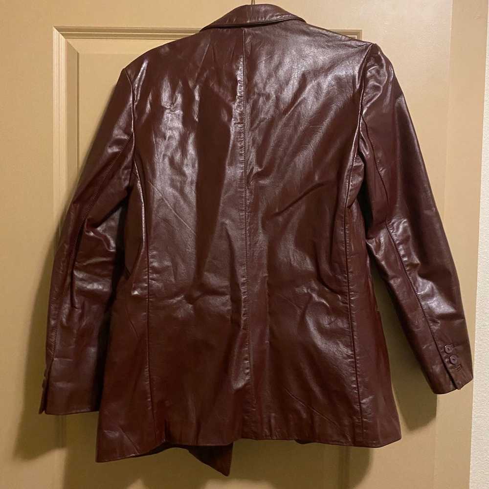 Vintage real leather Etienne Aigner coat - image 3