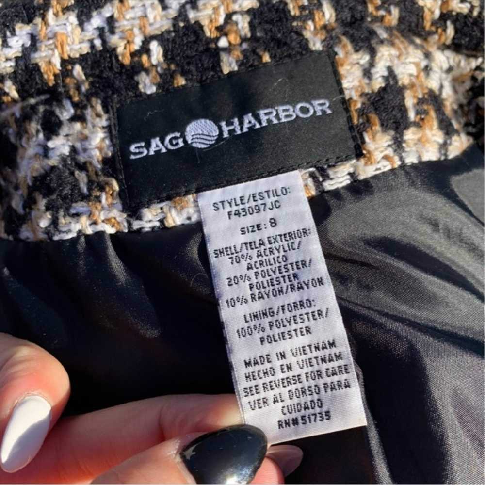 Vintage Sag Harbor Houndstooth Full Zip Knit Jack… - image 7