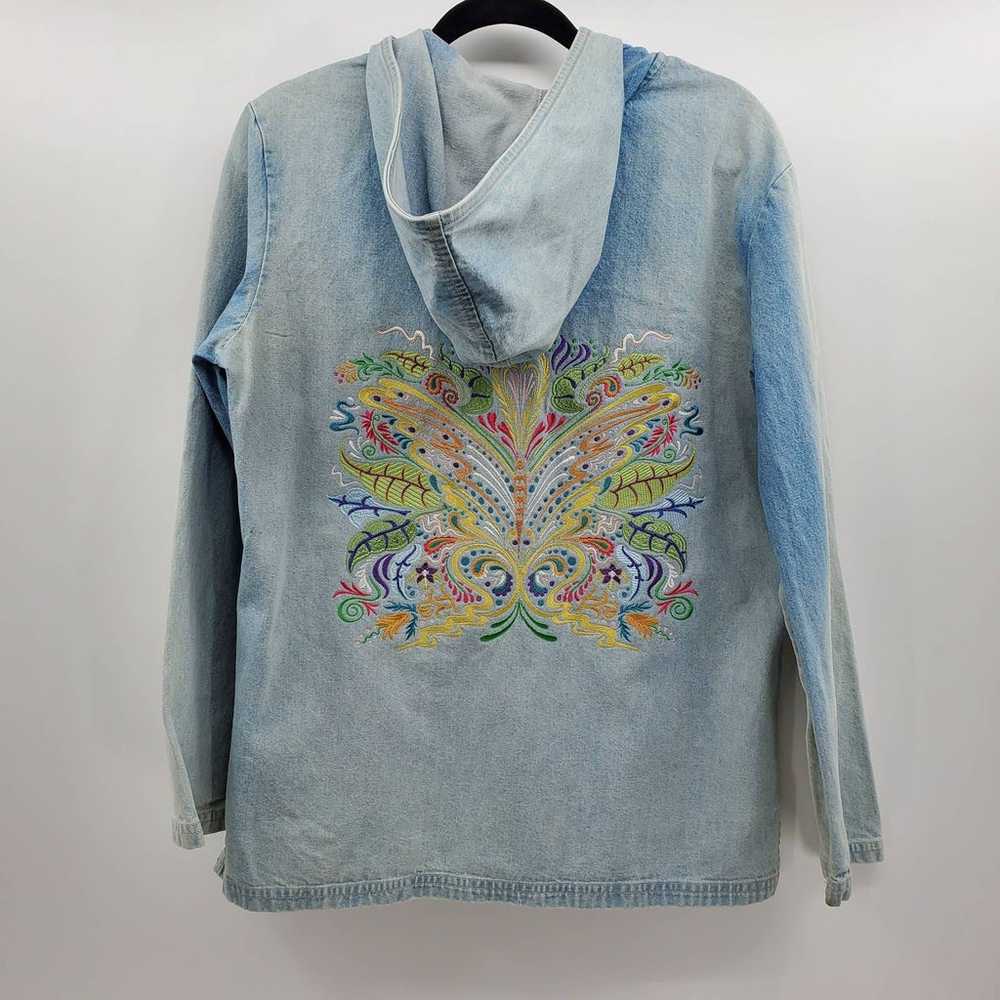 Vintage Chic Light Denim Jean Chambray Embroidere… - image 2
