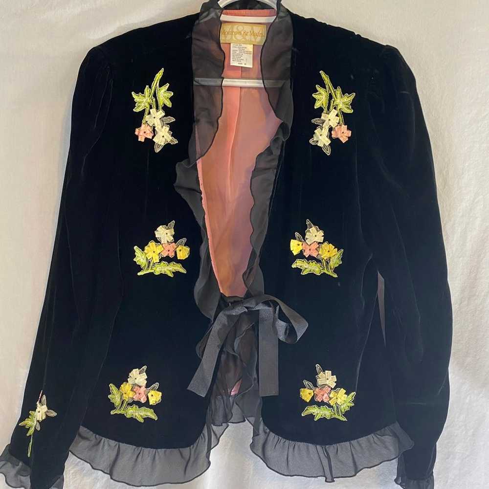 Monroe & Main vintage velour jacket size 10 - image 1