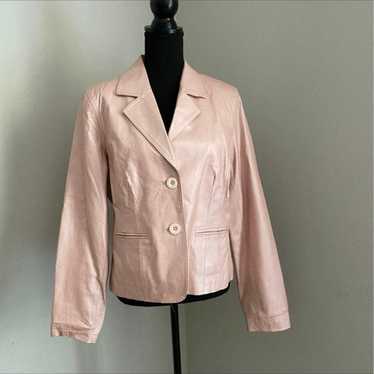 John Paul Richard Leather Pink Blush Biker Jacket - image 1