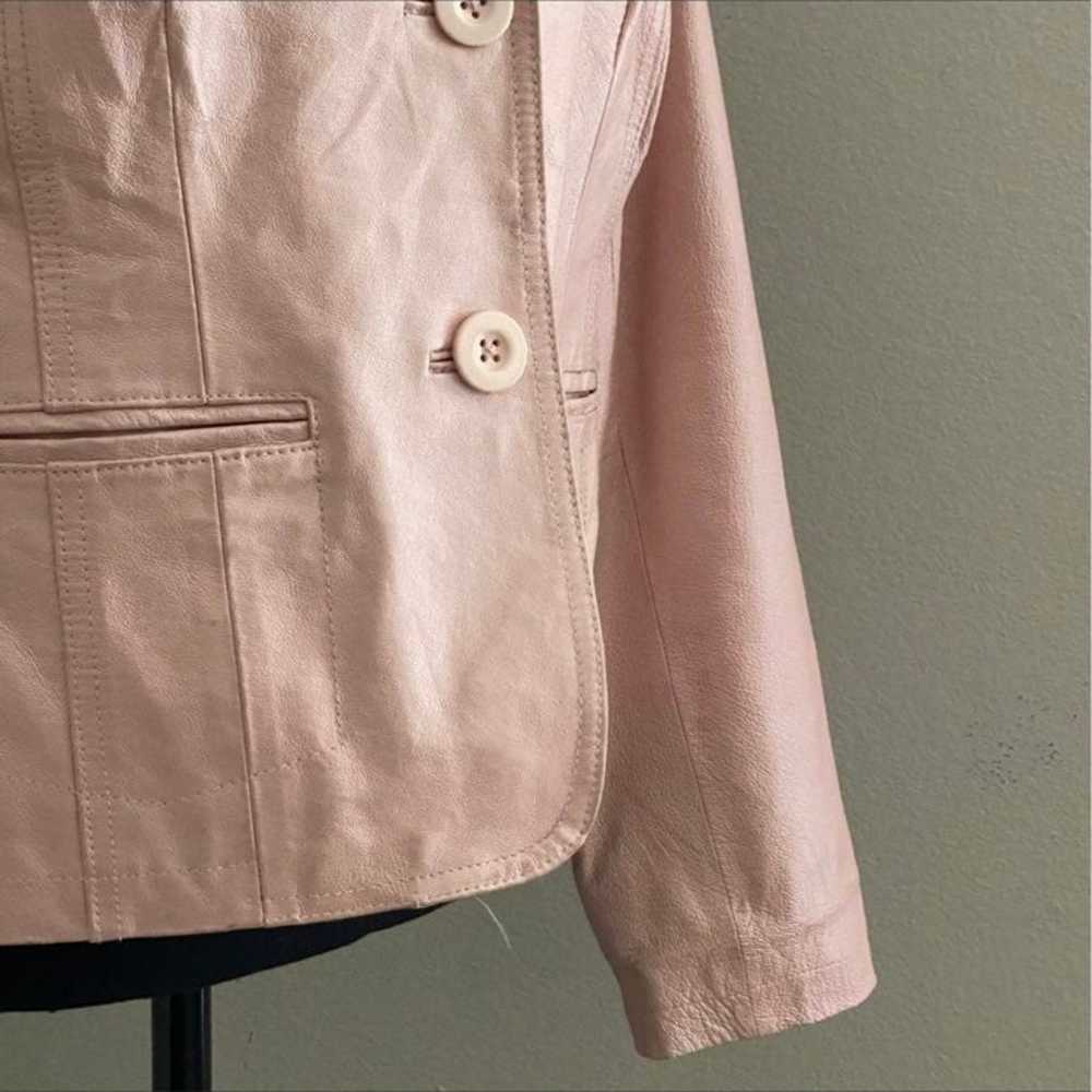 John Paul Richard Leather Pink Blush Biker Jacket - image 3