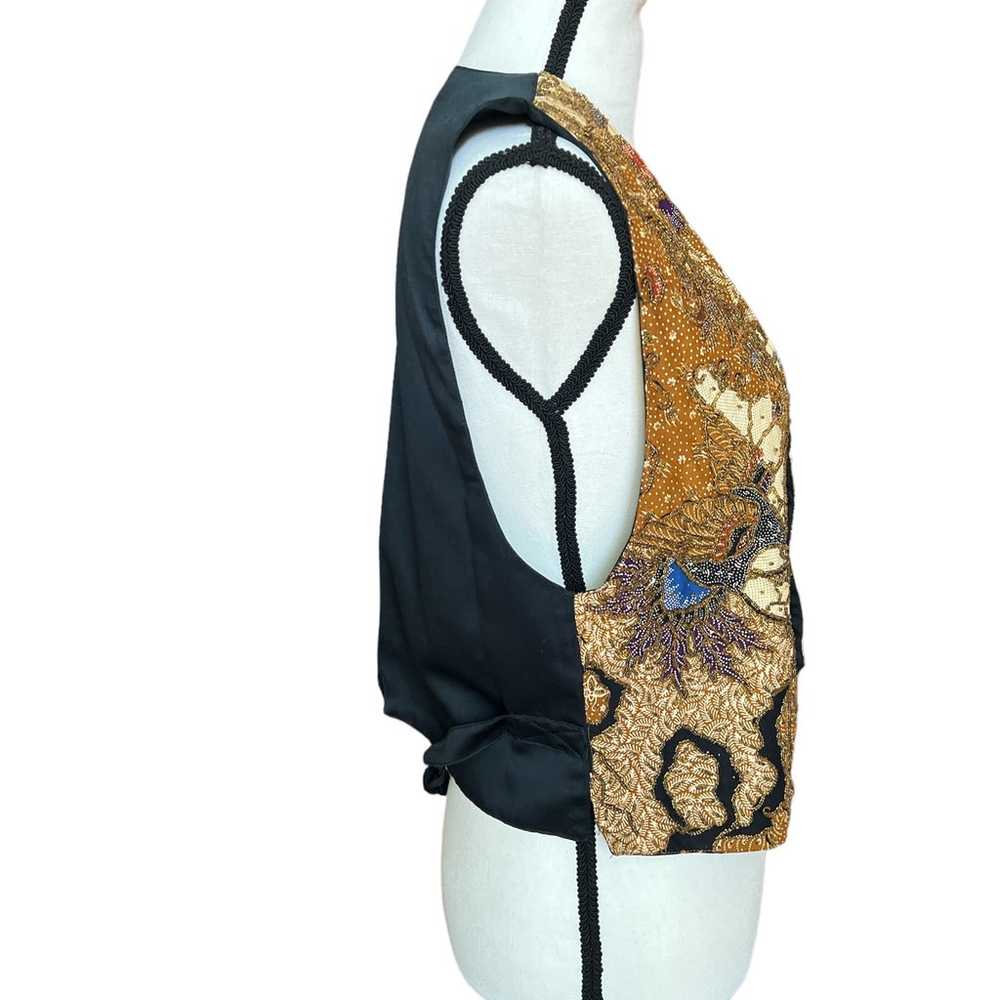 Vintage Ann Tijan For Kenar Abstract Beaded Vest … - image 3