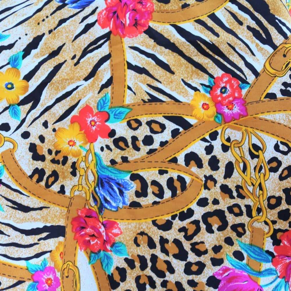 Vtg 90s Floral Leopard Print Jacket Sz M - image 6