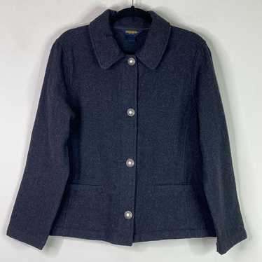 Vintage Woolrich Women's Grey Wool Button Front C… - image 1