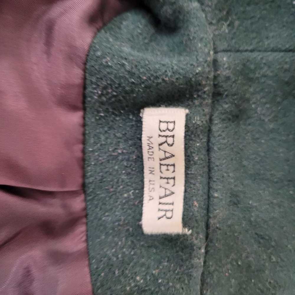 Braefair Vintage Green Wool Hooded Jacket - image 4