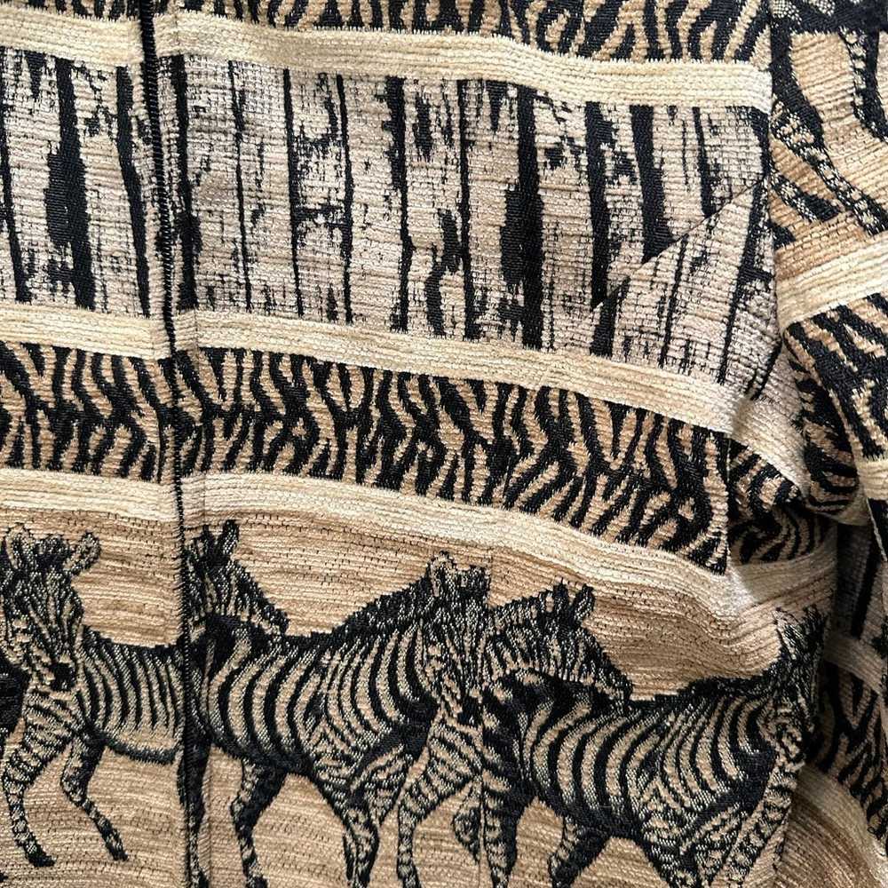 Vintage 80s Zebra Tapestry Blazer Safari Print Ja… - image 7
