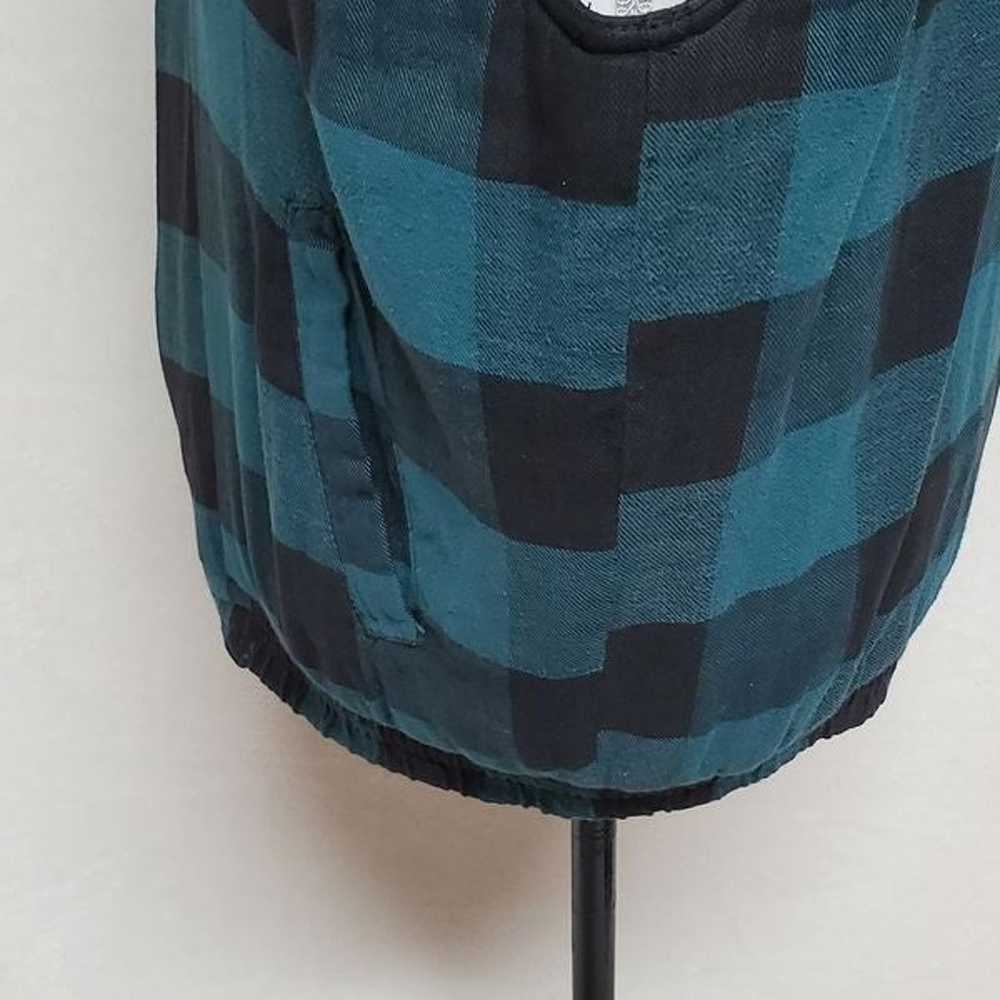 Vintage 80s Faded Glory Turquoise Plaid Flannel O… - image 6