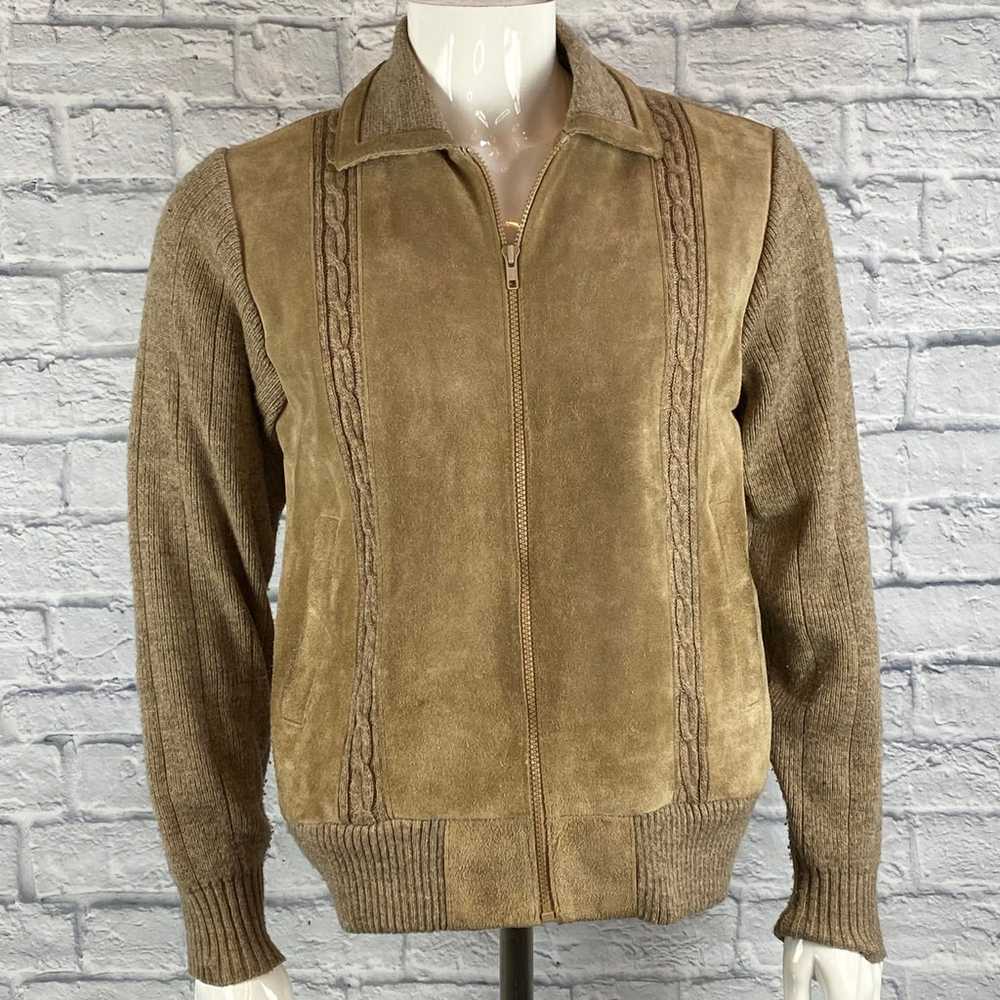 Vintage 1970s Ballymoor Suede Zip Sweater - image 1