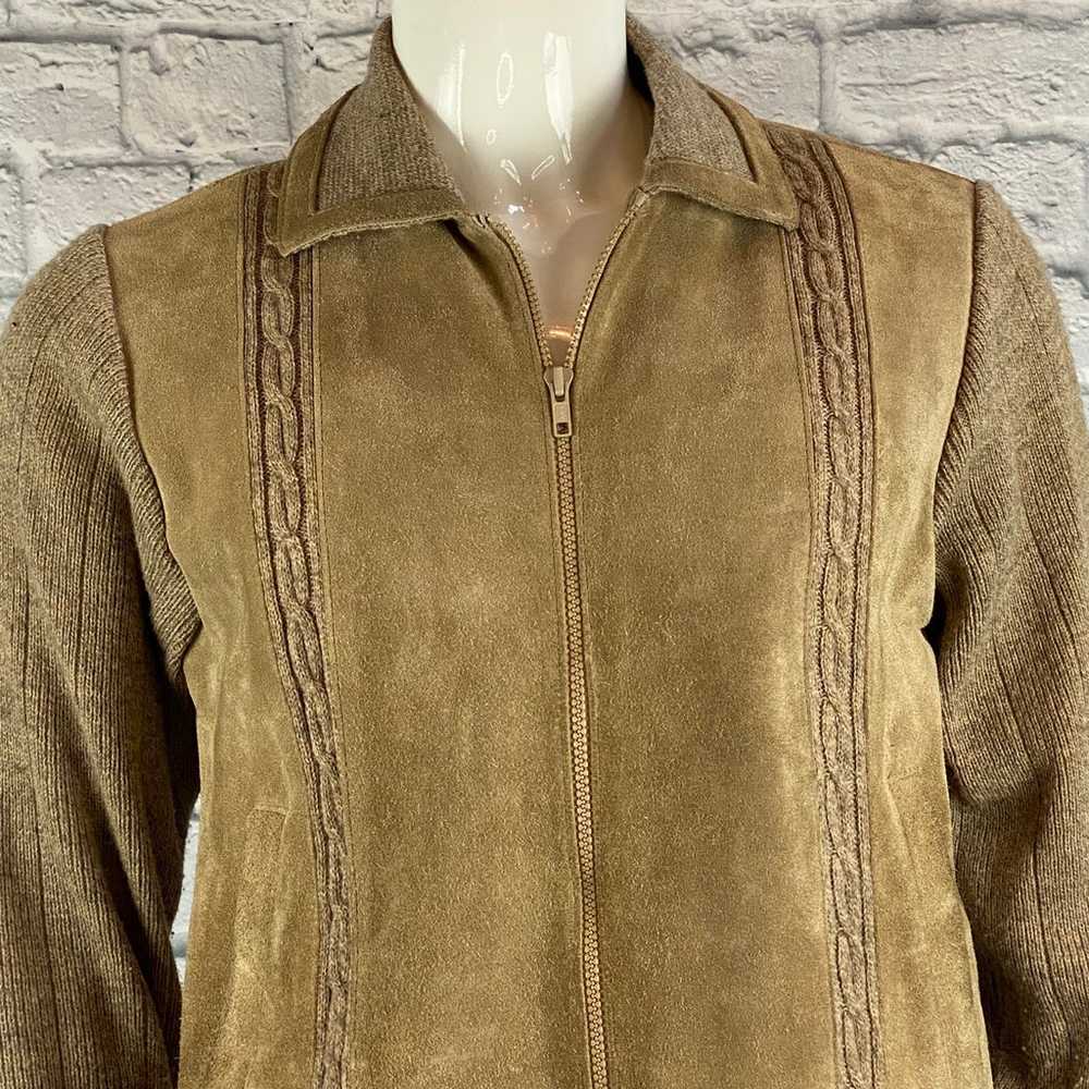 Vintage 1970s Ballymoor Suede Zip Sweater - image 2