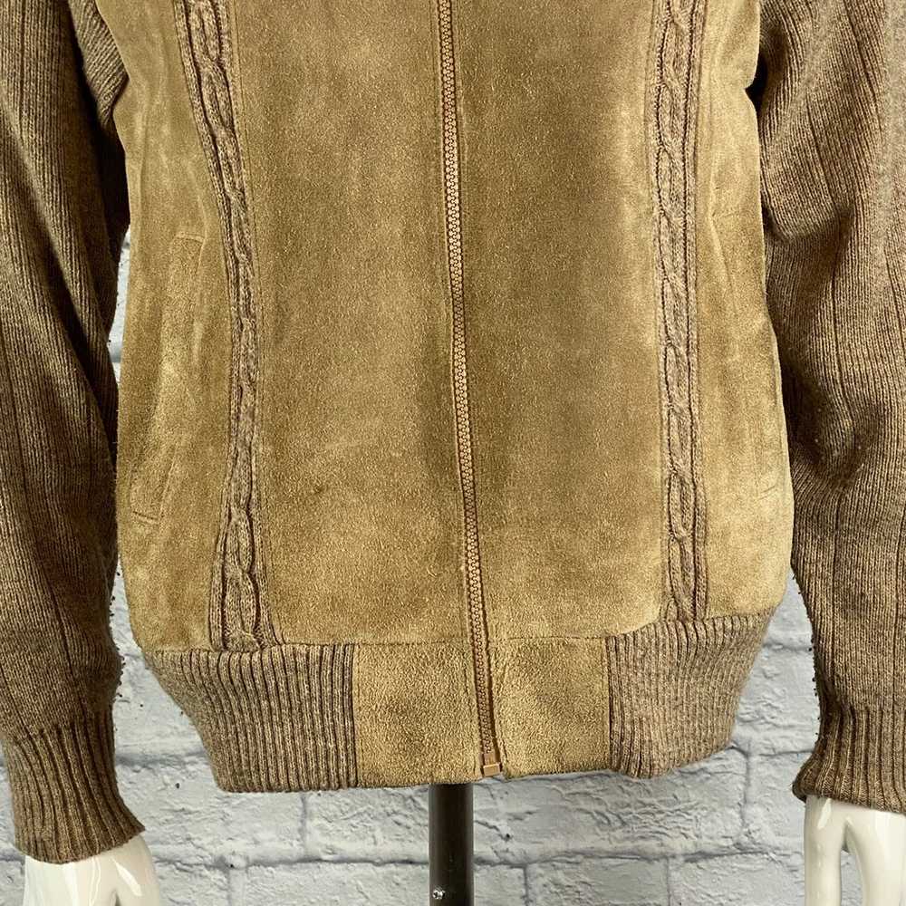Vintage 1970s Ballymoor Suede Zip Sweater - image 3