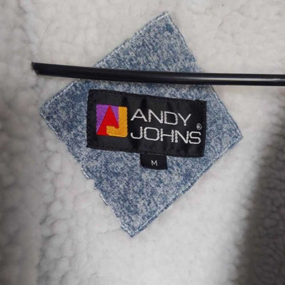VINTAGE Andy Johns Acid Wash Denim Coat with Sher… - image 3