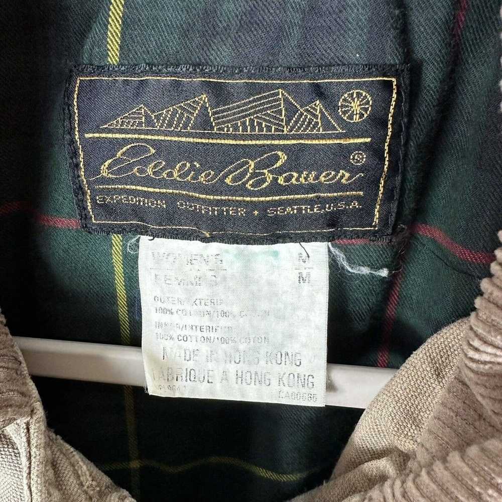 Vtg 90s Eddie Bauer Brown Chore Coat Corduroy Col… - image 2