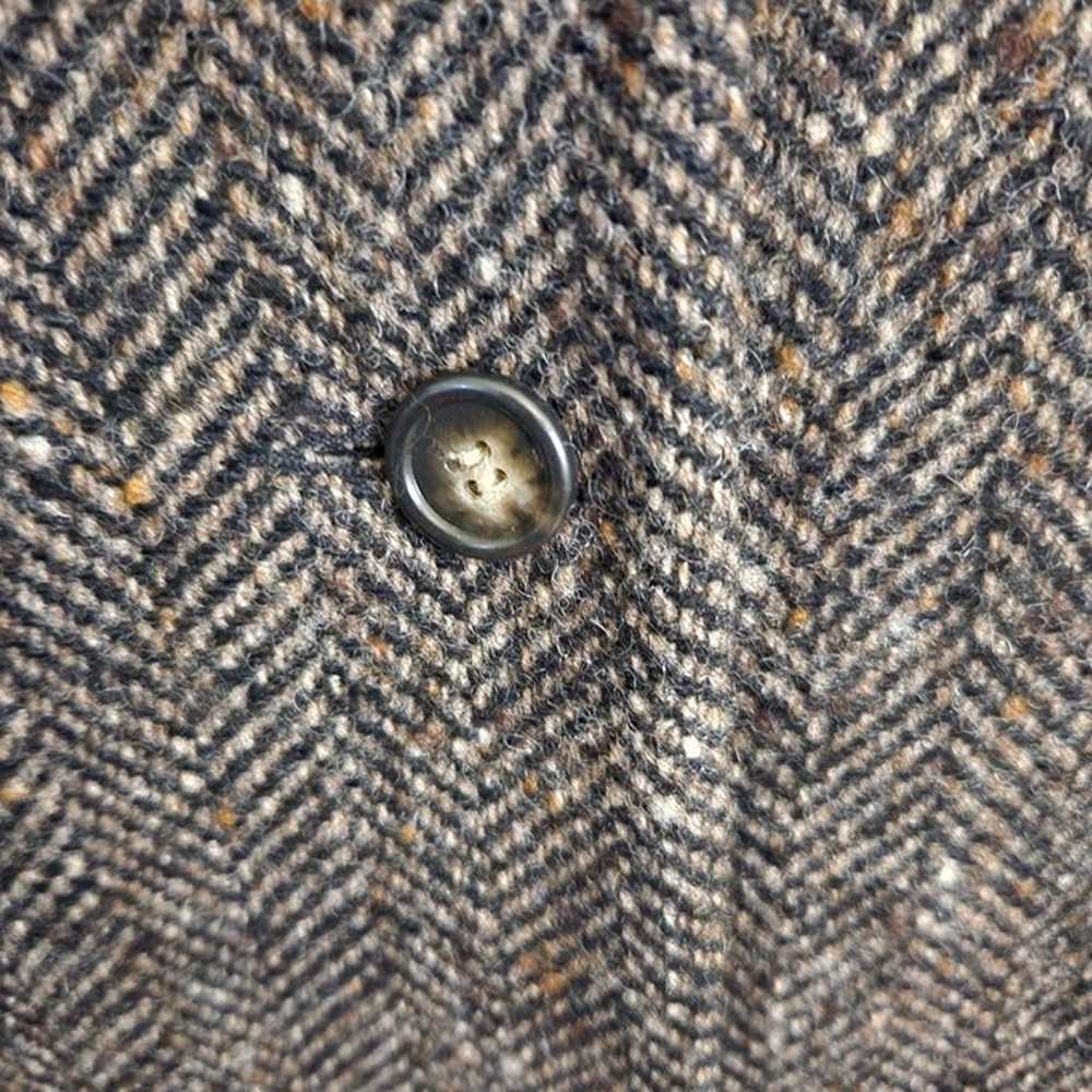 Vintage 70s Speckled Chevron Wool Tweed Larry Lev… - image 3